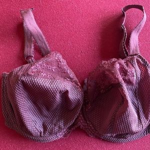 Elomi Charley Stretch Plunge Bra in eggplant color (size US 34J)